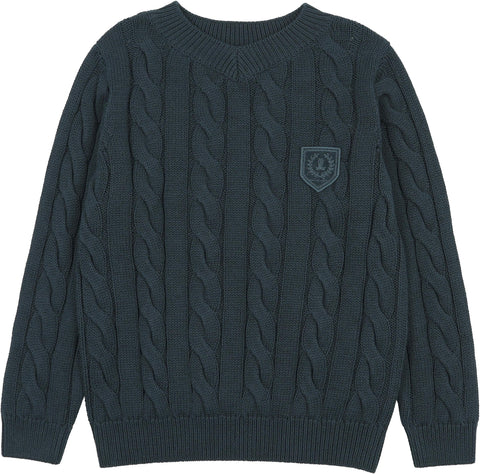 Lil Legs Analogie Deep Teal Chunky V Neck Sweater
