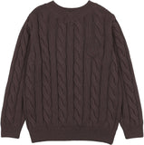 Lil Legs Analogie Chocolate Brown Chunky V Neck Sweater