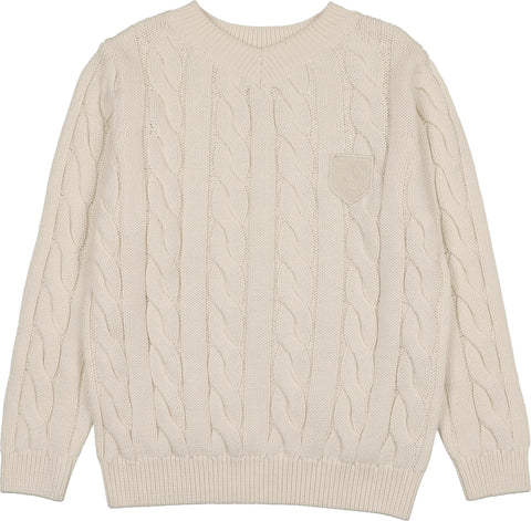Lil Legs Analogie Cream Chunky V Neck Sweater