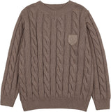 Lil Legs Analogie Misty Oat Heather Chunky V Neck Sweater