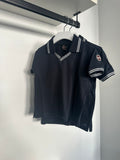 Colmar Navy V-neck Striped Trim SS Polo