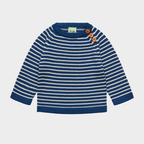 Fub Baby Deep Indigo/Ecru Striped Set