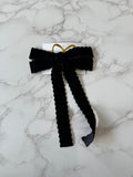 Halo Luxe Black Opaline Scalloped Velvet Long Tail Clip