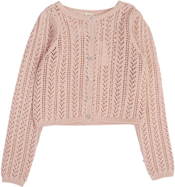 Lil Legs Analogie Bud Pink Girls Pointelle Cardigan SGPC-BPNK