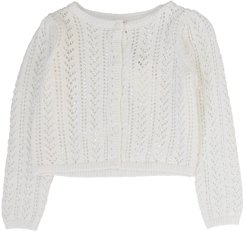 Lil Legs Analogie Cream Girls Pointelle Cardigan SGPC-CRE