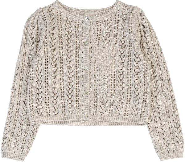 Lil Legs Analogie Wheat Girls Pointelle Cardigan SGPC-WHEA