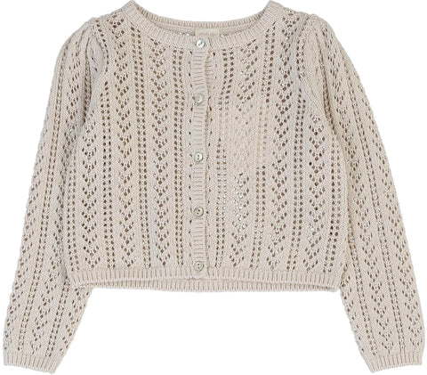Lil Legs Analogie Wheat Girls Pointelle Cardigan SGPC-WHEA