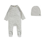 Lilette Pale Blue Cherry Print Footie Set