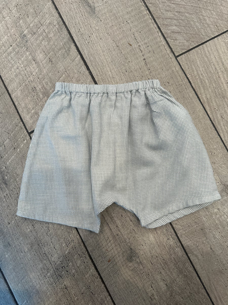 Bene Bene Baby Grayish Blue Pepe Check Garden Shorts