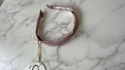 Halo Luxe Mauve Ivy Scalloped Lace Headband