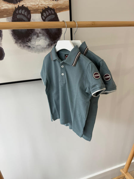 Colmar Railway Blue Tricolored Striped Trim Polo 3598n-7xh-763