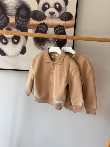 Coco Blanc Tan Polo Sweatshirt