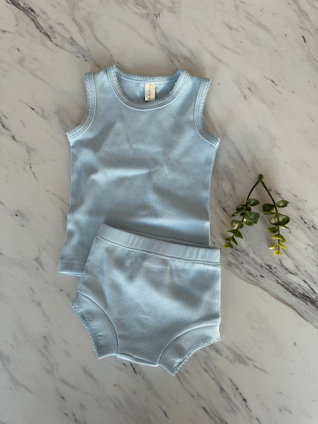 Bonjoy Blue Rib Sleeveless Set