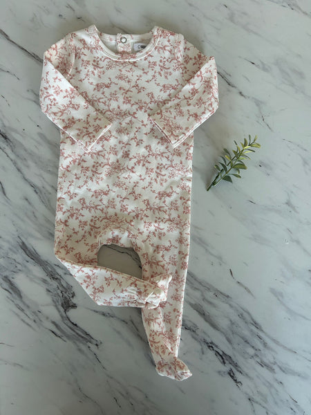 Bonjoy Pink Dainty Vine Footie