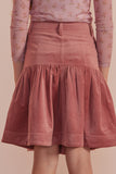 Petite Pink Misty Rose Cord Fit & Flare Skirt