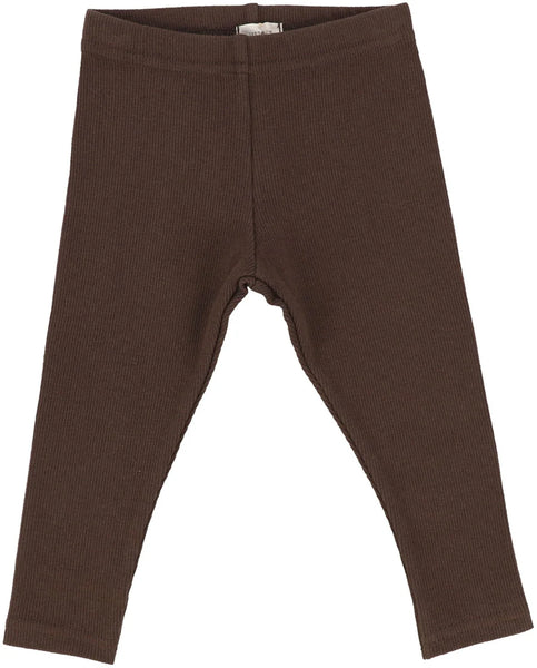 Lil Legs Brown Ribbed Long Leggings
