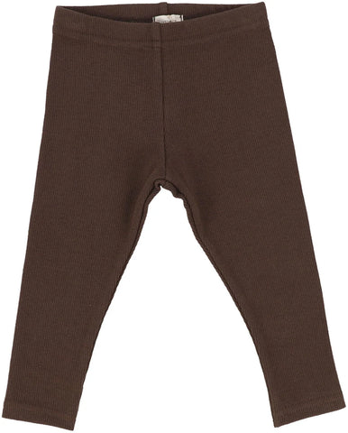 Lil Legs Brown Ribbed Long Leggings