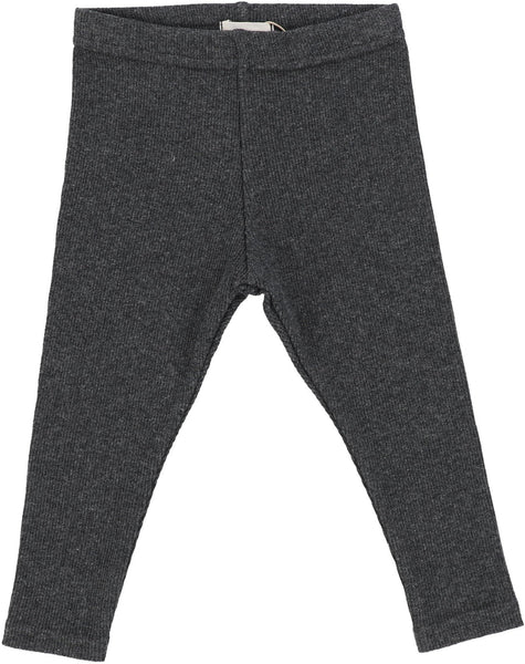 Lil Legs Heather Grey Ribbed Long Leggings