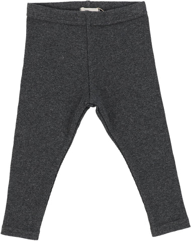 Lil Legs Heather Grey Ribbed Long Leggings