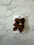 Halo Luxe Chocolate Vivienne Studded Velveteen Double Clip Set