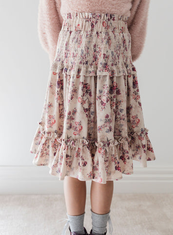 Steph Antique Floral Cord Skirt