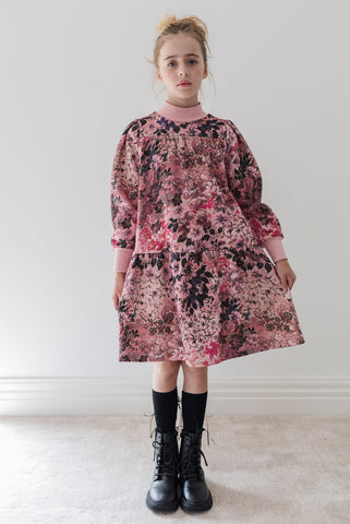 Steph Antique Blurred Floral Print Dress