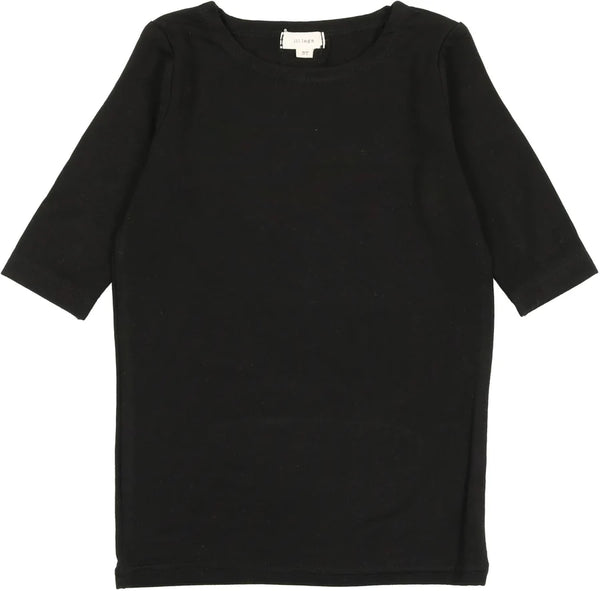 Lil Legs Black Three Quarter Sleeve Bamboo Tee