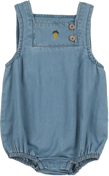 Lil Legs Blue Tencel Denim Capsule Boys Romper DBR-BTEN
