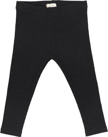 Lil Legs Black Ribbed Long Leggings