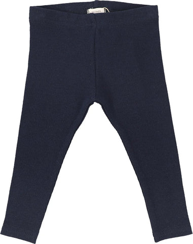 Lil Legs Navy Ribbed Long Leggings
