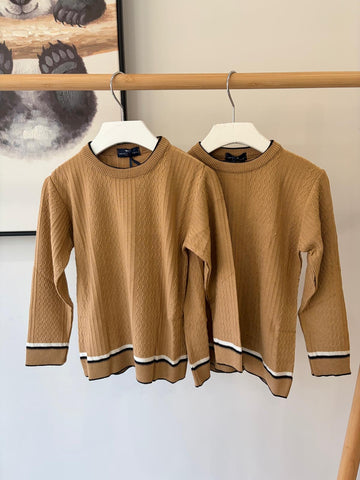 Manuel Frank Camel/Black/Ivory Knit Sweater