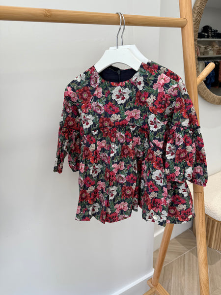 Tartine et Chocolat Magenta Floral Dress