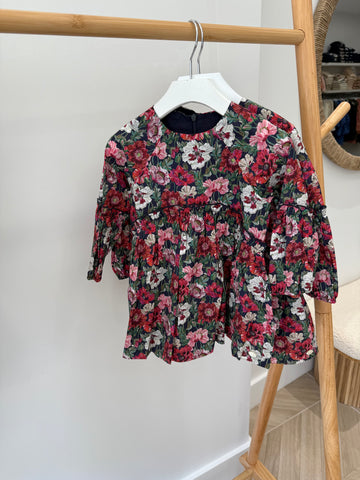 Tartine et Chocolat Magenta Floral Dress