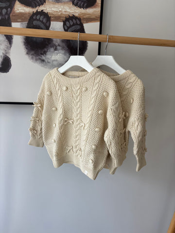 LRDM Sand Elise Bow Sweater