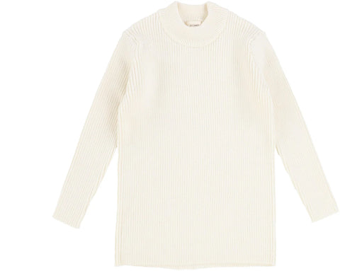 Lil Legs Cream Knit Mockneck