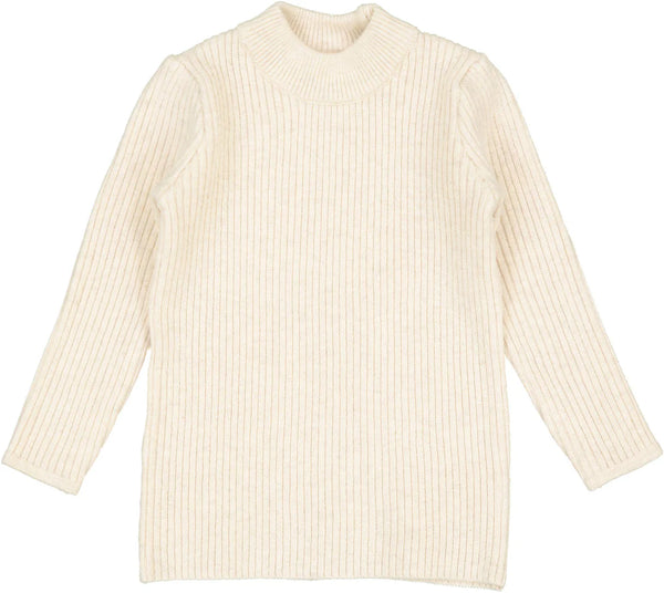 Lil Legs Ecru Knit Mockneck