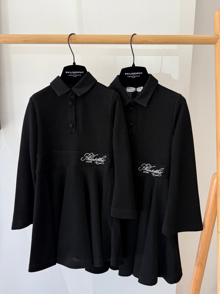Philosophy Black Collar N Logo Dress