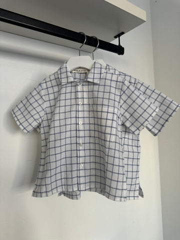 Babe & Tess Blue Check Ascanio Chemise Shirt