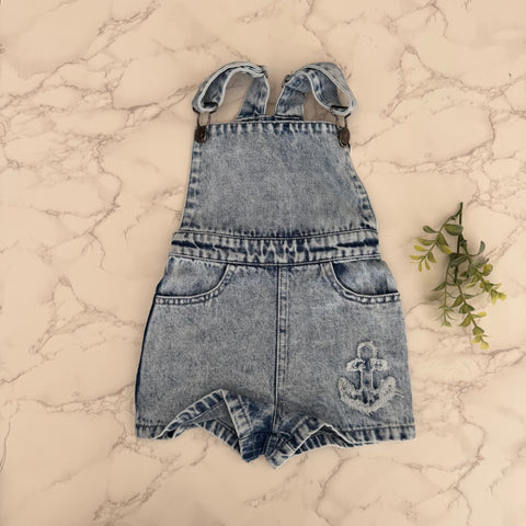 Bonjoy Blue Denim Anchor Jean Patch Overalls