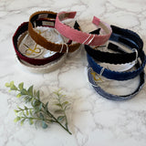Halo Luxe Ruby Opaline Scalloped Velvet Headband