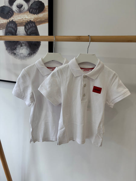 Hugo White Logo Short Sleeve Polo