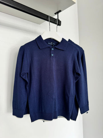 Manuell Frank Classic Navy Royal Knit Polo