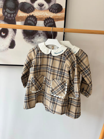 Coco Blanc Blue Plaid A-line Dress