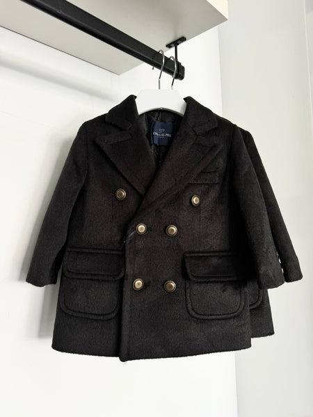 Emanuel Pris Black Double Breasted Coat