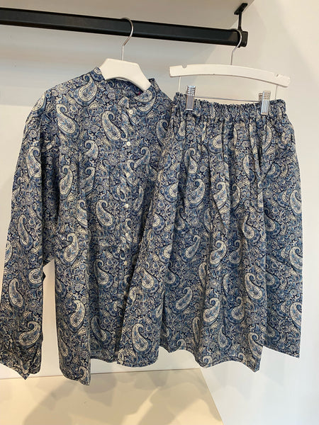 Tangerine Blue Paisley Print Skirt