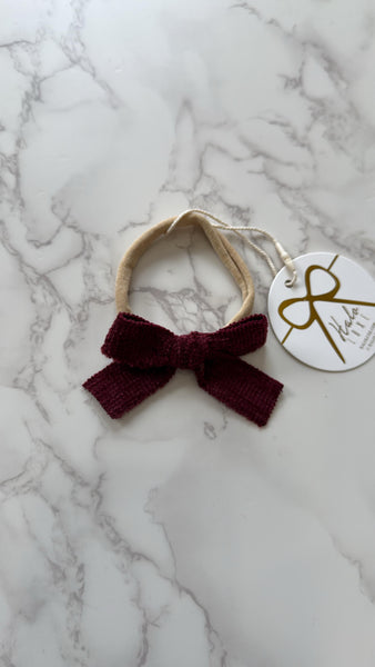 Halo Luxe Wine Abigail Luxe Corduroy Baby Headband