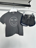 Picnik Grey Logo Tee & Terry Shorts Set