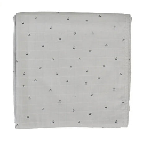 Lilette Pale Blue Cherry Print Blanklet
