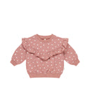 Quincy Mae Lipstick Hearts Ruffle Sweat Set