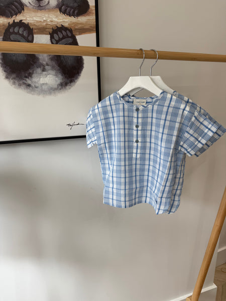 Louis Louise Blue Check Saul Shirt
